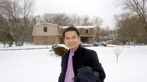 2009年12月在芝加哥幫客人看風水時的留影